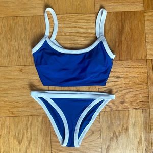 Aerie blue & white bikini